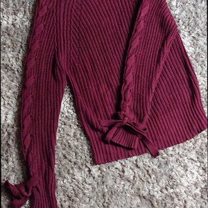 Burgundy "TIME TRU" Knit sweater